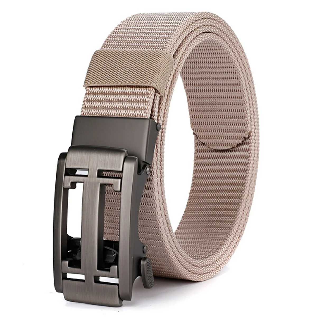 Unisex Belt 4 mm Thick 35 cm Wide Casual Canvas Belt Outdoor Alloy Automatic Buckle Belt C251024