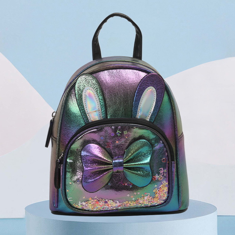 New hot selling sequined rabbit designer children's backpack fashionable, cute, personalized bow travel backpack