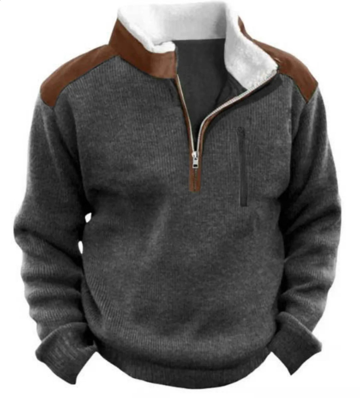 mens halfzip thermal sweater with casual lapel and multicolor n clothing 251018