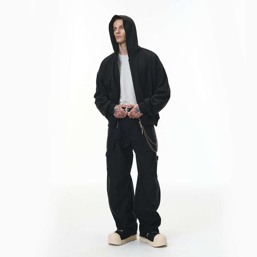 Men's Clothing|Dragon Scale Zipper Jacket Sweatshirt 25 Autumn New Boxy Short Knitted Hoodie