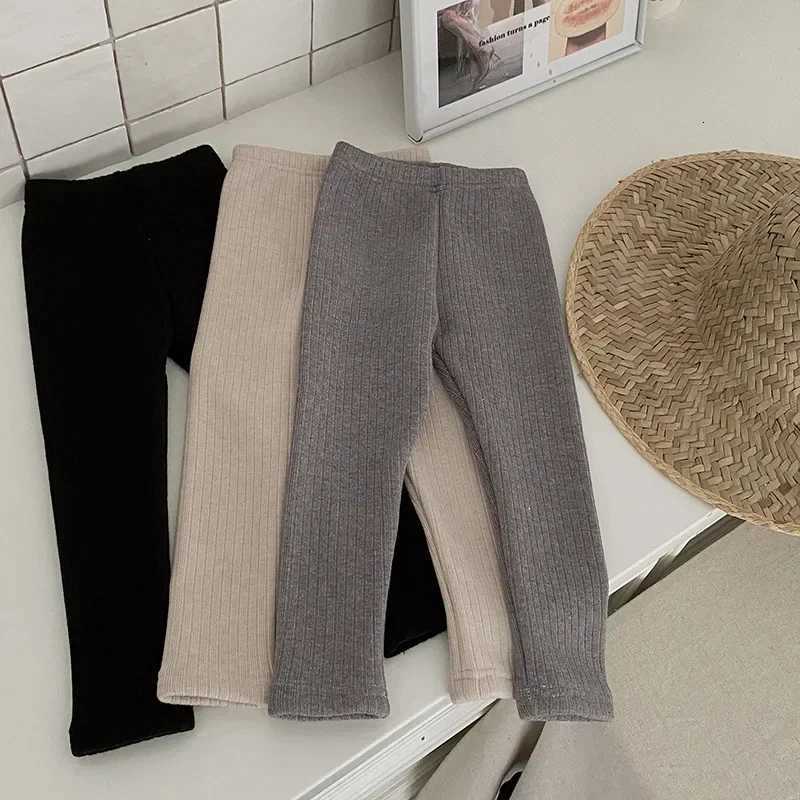 2024 Autumn Winter Baby Girls Pant Baby Warm Leggings Childrens Velvet Pants Solid Trousers Kids Clothes Korean StyleT251024