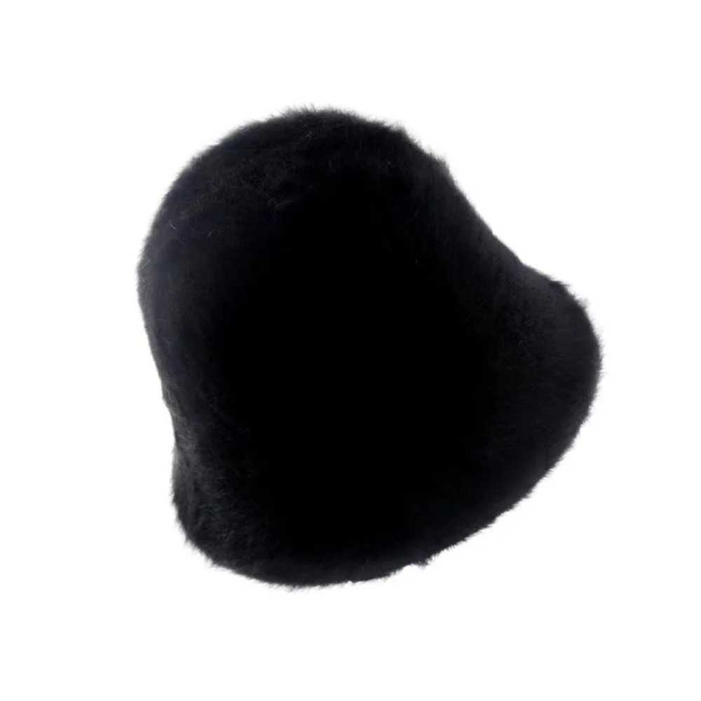Soft Knitted Plush Bucket Cap Furry Warm Winter Fisherman Hat Windproof Solid Color Anticold Bucket Hat MenL251024