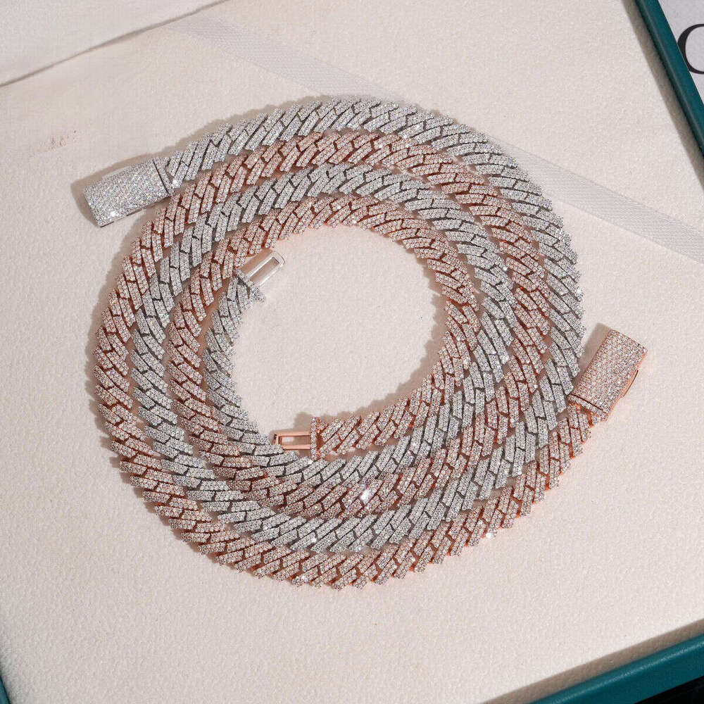 Hip hop jewelry bracelet necklacePremium Jewelry Pure Sier 8mm Hip-Hop Iced Out Silicon Stone Cuban Chain