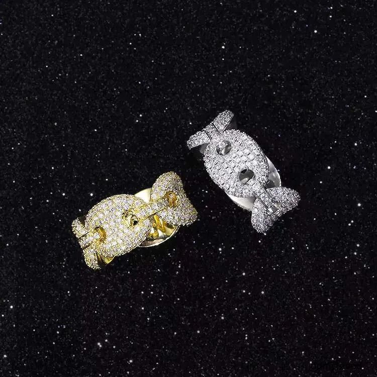 Moissanite Rings For Men: Sterling Sier Gold Plated Hip Hop Ring - Passes Dia Tester Ddmyfriend