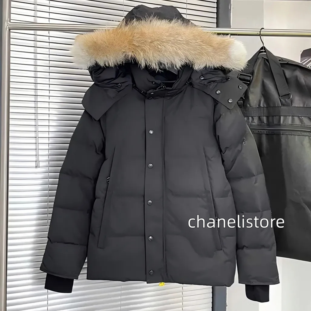 mens Winter jacket Wyndham Canadai jacket Parka Homme Warm Outerwear Wolf Fur Hooded Fourrure Manteau Jacket GooseCoat Hiver Doudoune Black Label designer jacket