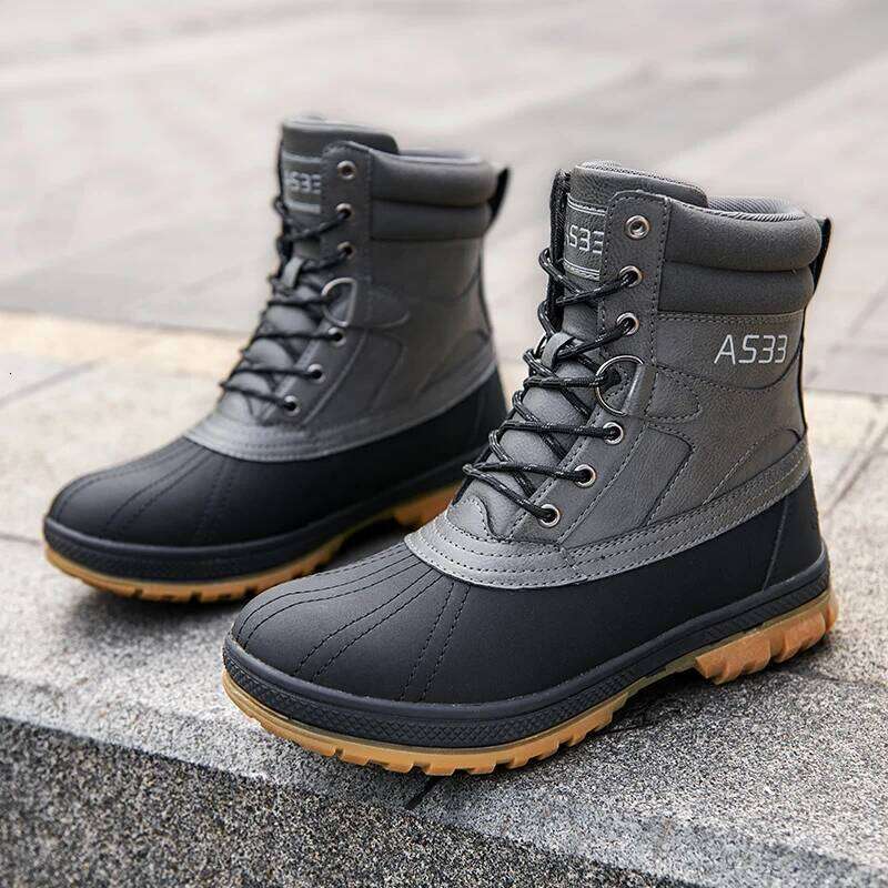 Plus Size 47 Outdoor Snow For Men Training Work Boots Waterproof Slip-Resistant Keep Warm Winter Shoes