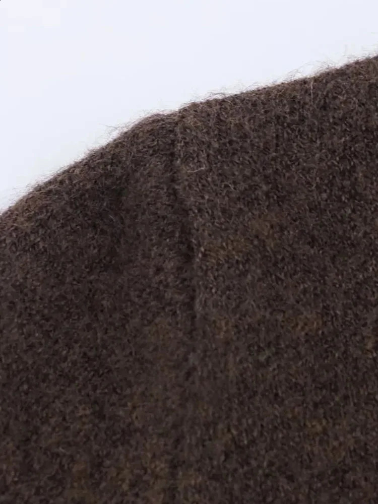 Women Autumn Fashion Splicing Jnitting Knitted Cardigan Retro Long Sleeve Chic SingleBreasted Coat Outerwear 251023