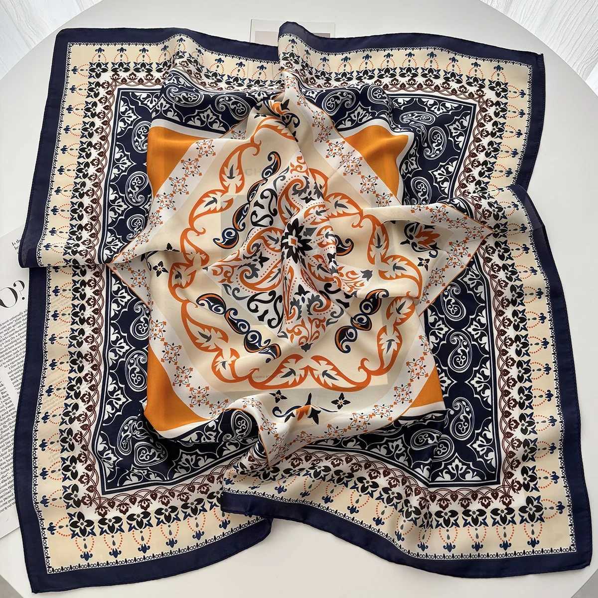 ral Print 70cm Satin kerchief Wen Luxury Design Neck Tie Scarf Fem Hair Hand Wrist Foard Shl Hijab Bandana New Y251024