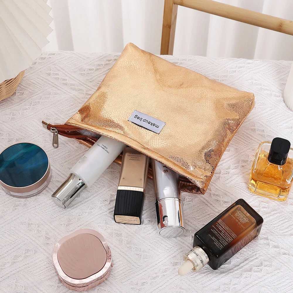 Fashion Shiny Sequins Cosmetic Bag Portable Women Clutch Zipper Pouch Handbag Makeup Toiletries Storage Square Bags WholesaleT251024