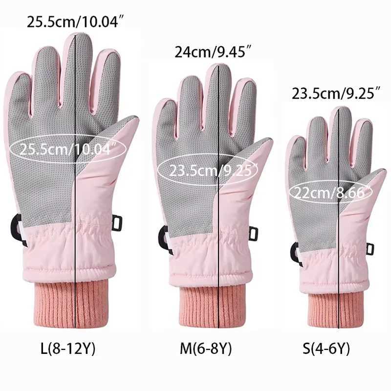 Cute Kids Winter Gloves for Girls Boys Thicken Windproof Children Ski Gloves Snow Sports Child Mittens for Snowboard 48Y Y251024