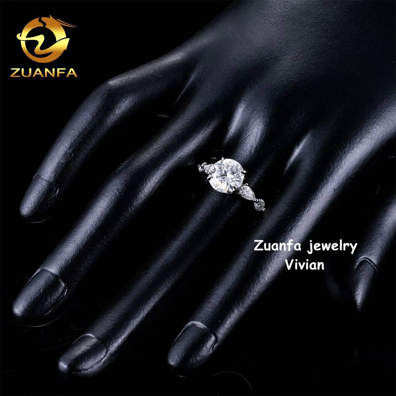 D Color VVS Moissanite Diamond Silver 925 Luxury Fashion Pass Diamond Tester Women Wedding Rings