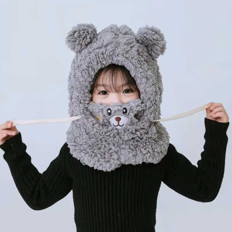 Kids Winter Hat Children Keep Warm Cap Face Cover Neck Protection Windproof Plush Hat Multifunctional Hat for Boys and GirlsL251024