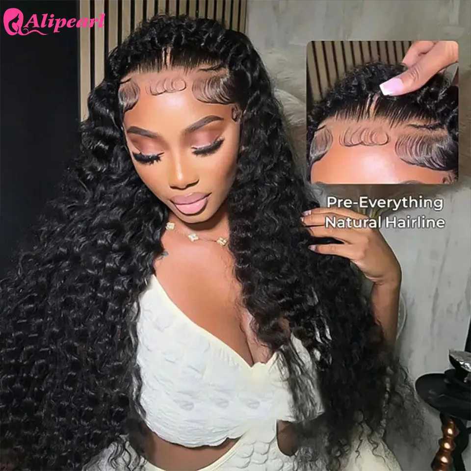 Alipearl Hair Pre Braided Stylist Wig Deep Wave 13x4 Lace Frontal Wig Pre Styled Pre Plucked W251023