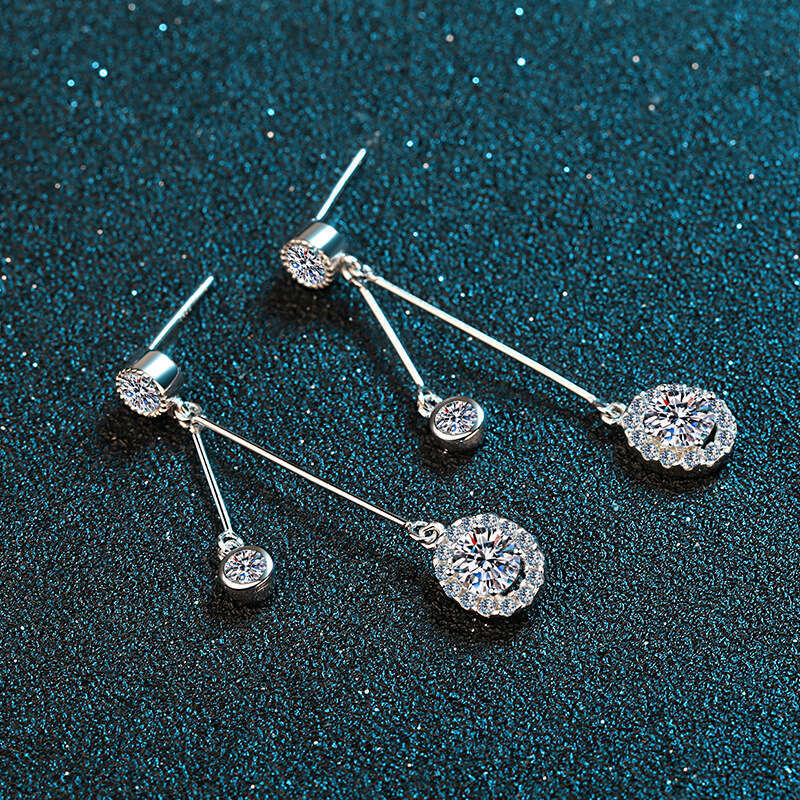 DHCollections-- S Sier for Women Moissanite Simulated 2020 New Style Earrings Personality Versatile Straight