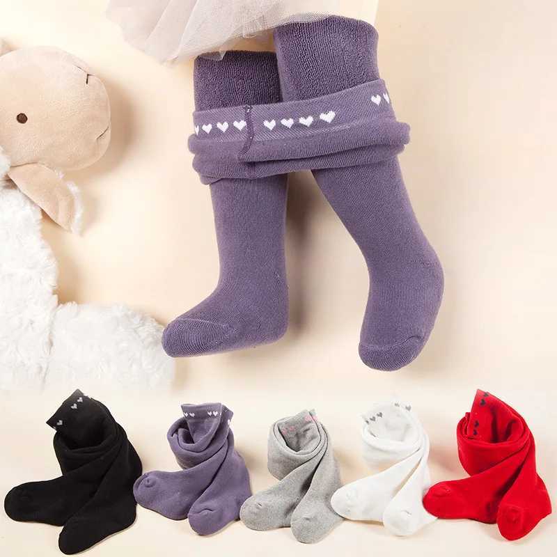 Autumnwinter wool circle pantyhose girl pants warm pantalon baby love jacquard socks Girls leggings Cotton PP pants for kidsT251024