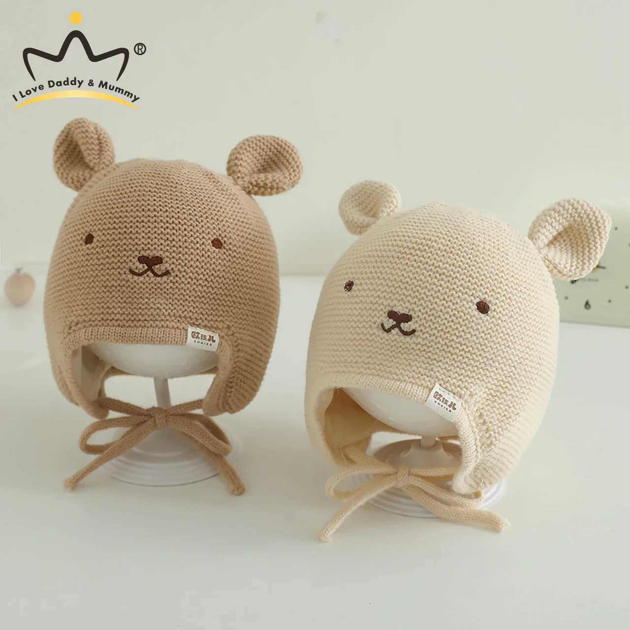 Winter Thicken Warm Baby Hat With Ears Cute Cartoon Bear Baby Boys Girls Cap Beanies Soft Infant Toddler Kids HatL251024