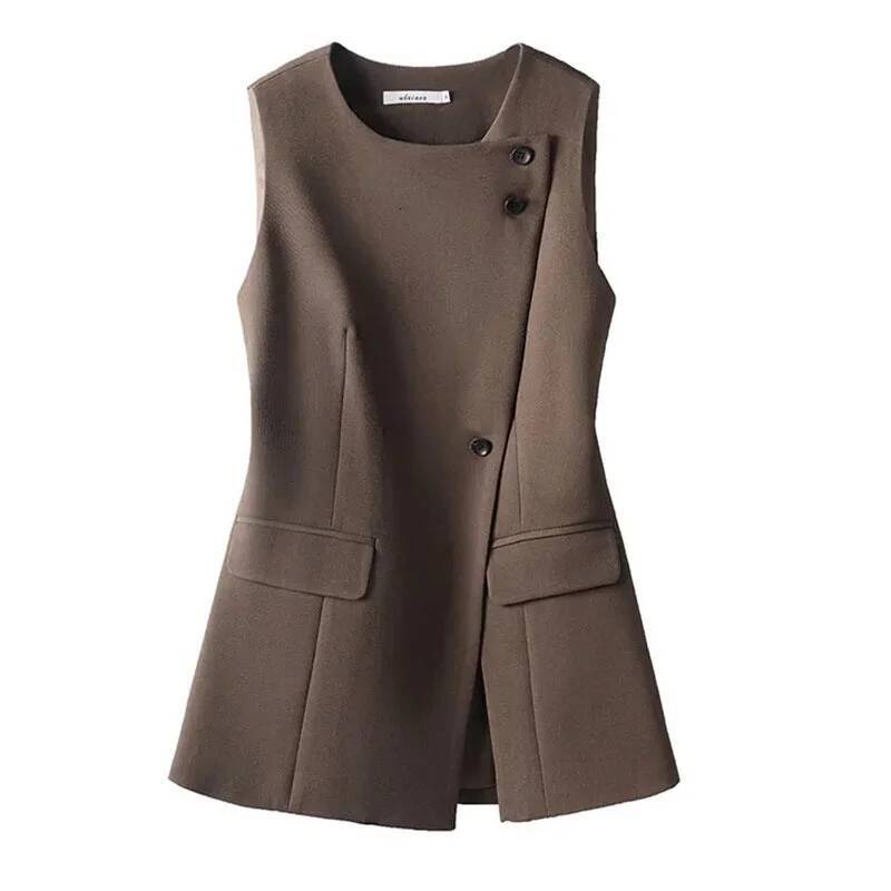 Spring Autumn 2025 New Korean High-end Fashion Vest Women Office Casual Loose Sleeveless Blazers WaistCoat Outwear Ladies Tops dongdumaoyi