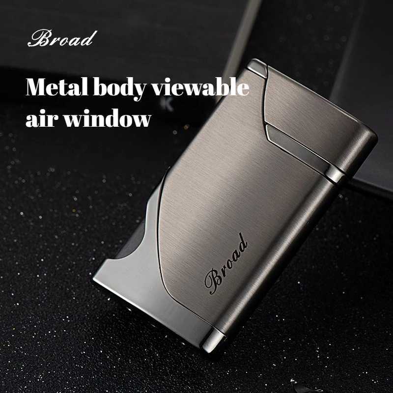 Portable Small Windproof Red Flame Gas Lighter Largecapacity Visual Window Creative Gift for Men and Women Highvalue Lighter D251024