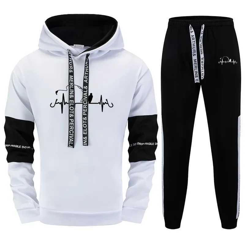 Mens Hooded Sweatshirts Jogger Pants High Quality Sportswear Suit Male Trendy Hoodies Sweatpants Urban Fashion Casual TracksuitT251024