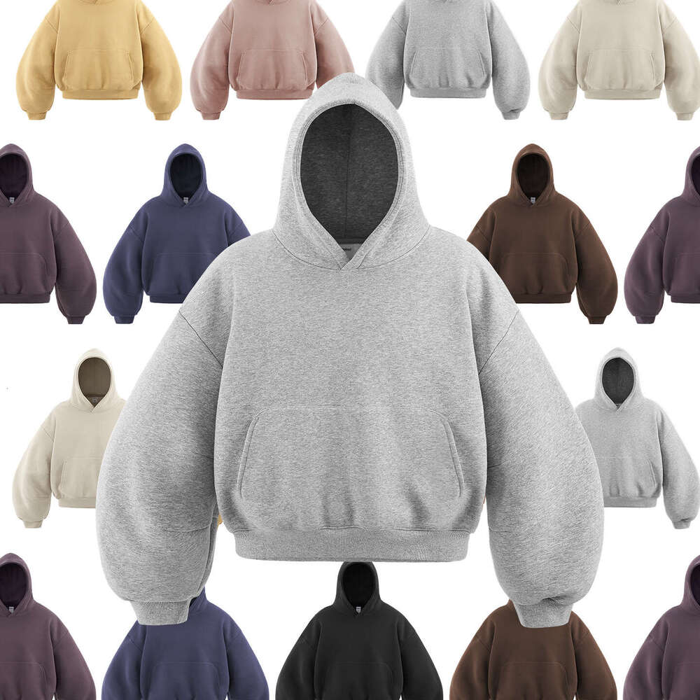 Men's Clothing | Curved Blade Short 25 Winter New American Style Hoodie Eggshell Fleece Sweatshirt