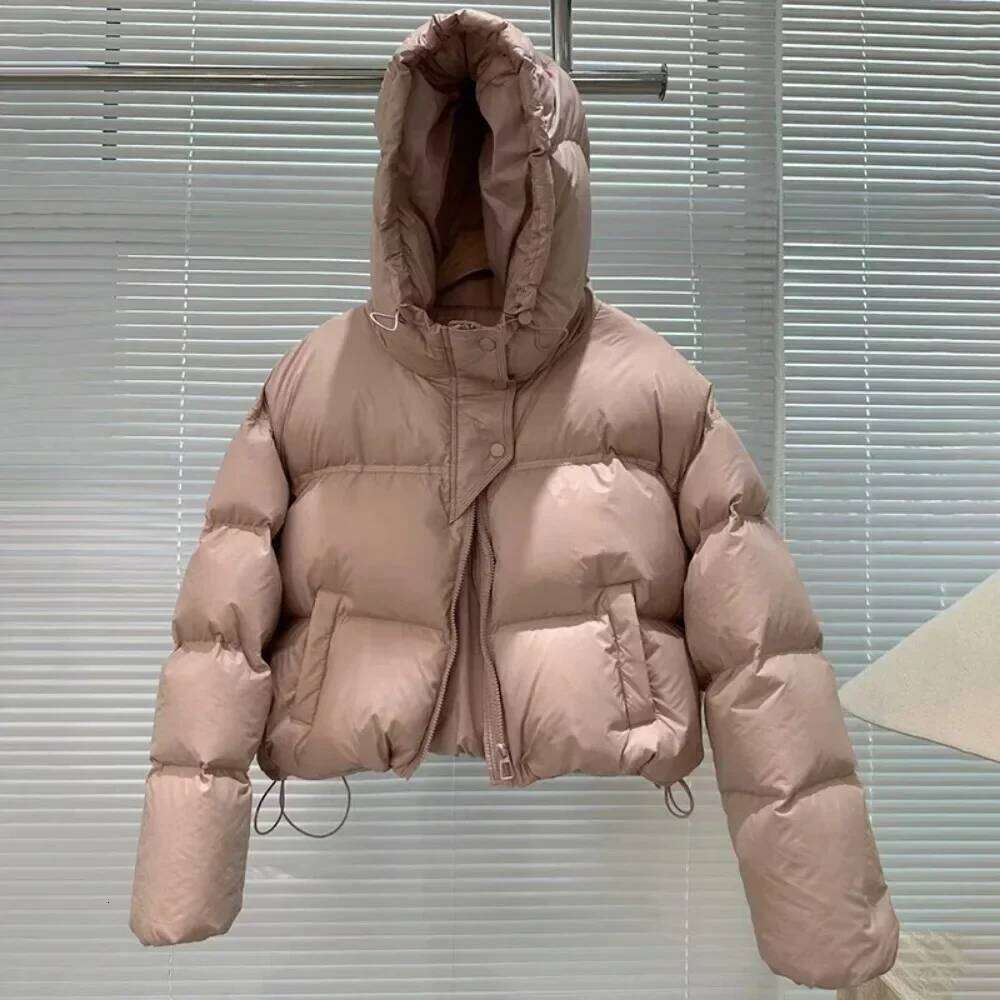 2025 New Fashion White Duck Down Jacket Hooded Women Autumn Winter Warm Over Size Casual Short Thick Outwear Female Coats Designer Women