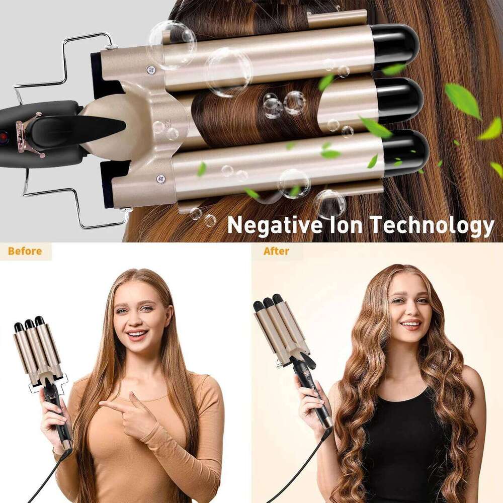Hatteker 25MM Curling Iron Egg-Shaped Salon Professional Constant Temperature Hair Protection Negative Ion Big Wave