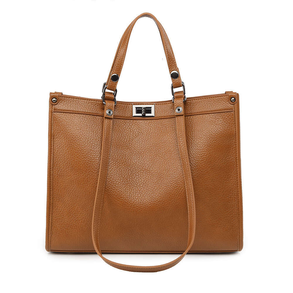 Fashion designer bag tote bag Lychee Pattern Large Capacity Women's New Texture Handbag Autumn And Winter Commuting Shoulder Bag
