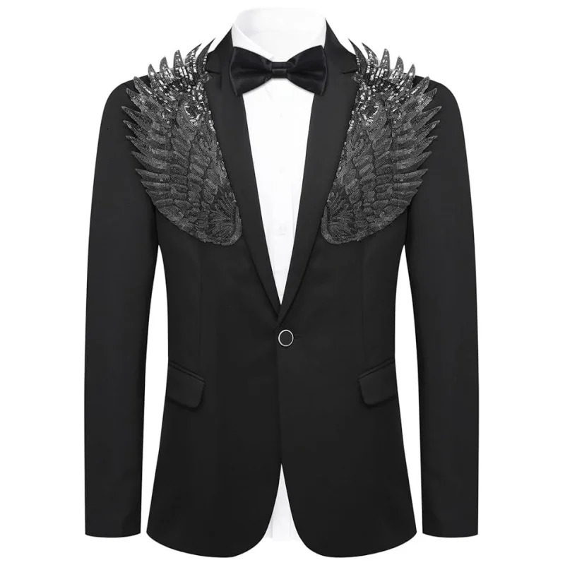 Custom Mens Sparkly Tuxedo Jacket with Sequins Elegant Prom Blazer Party Wedding Dinner Suit Glitter Groom Stage Performan 251023