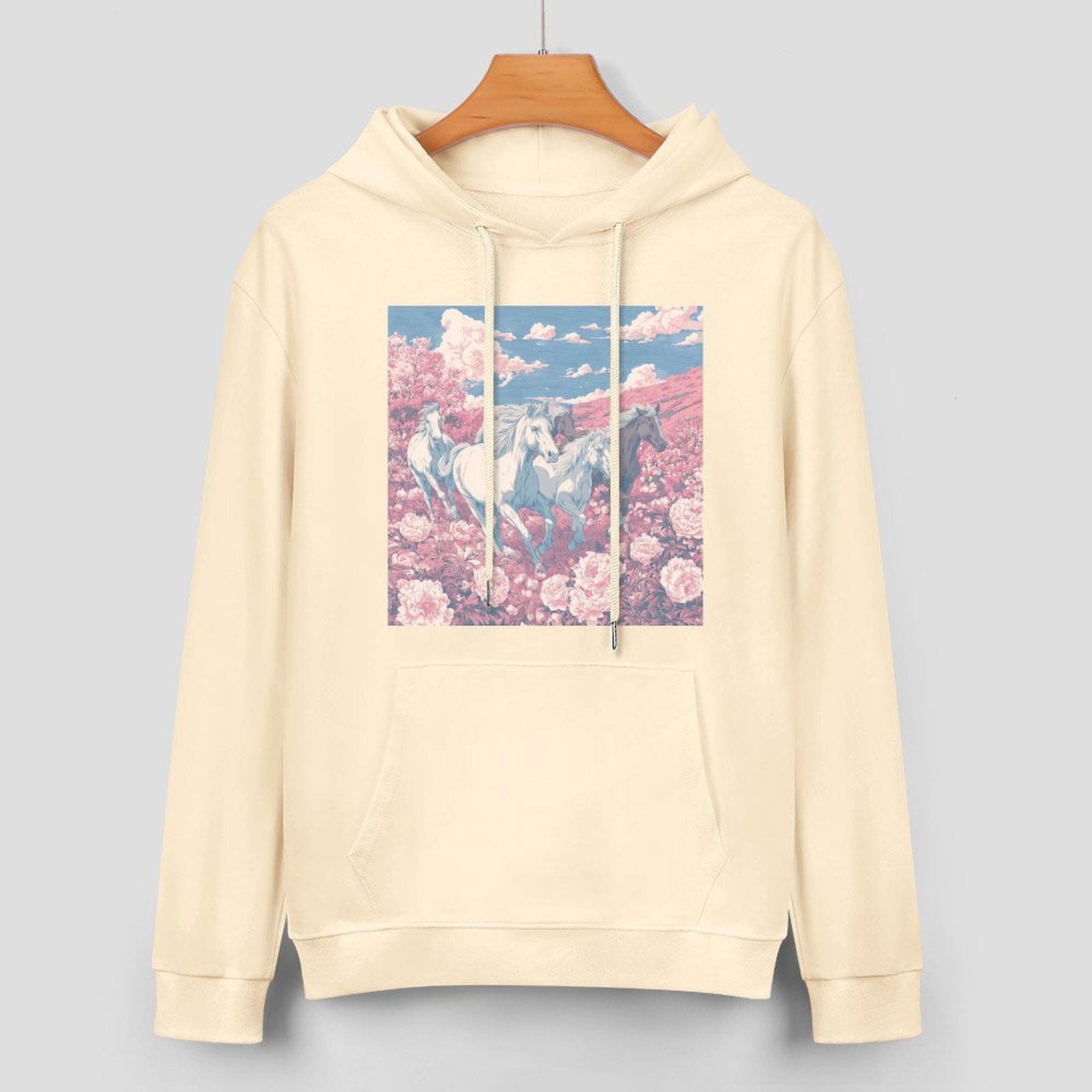 H Designer Fall Winter Hoodie Luxury Horse Print Design Unisex Long Sleeve Streetwear Hip Hop Oversized Fit Hoodie Men's Fashion Apparel H38