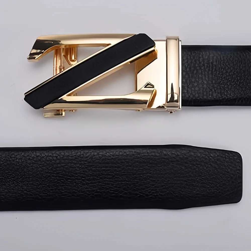 Fashion Retro Mens Letters Automatic Buckle Belt Simple Suit Casual Belt Suitable For Mens Various Formal Occasions W251024