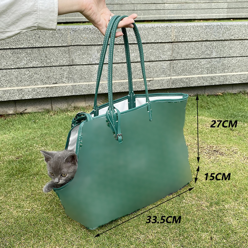 Designer Dog Carrier Pet bag dog travel cat bag Pet Collar cowhide small dog collar adjustable breathable handbag small pet bag pet supplies