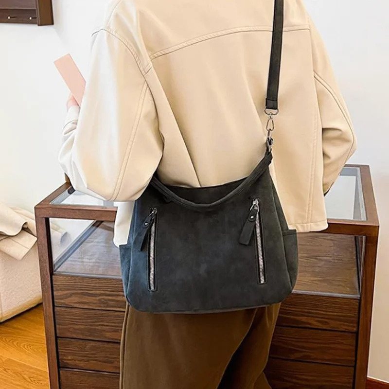 er Leather Female Side Bags Retro Shoulder Bag for Women Handbag Casual Ladies Large Capacity Tote Bag 251023