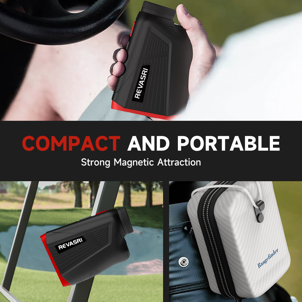 REVASRI 1300 Yards Golf Rangefinder with Slope, 6X Magnification, Flag Locking Vibration, USB-C Rechargeable Laser Range Finder with Magnet