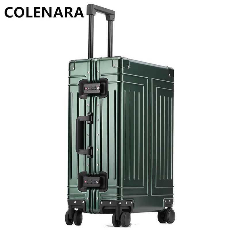 COLENARA Mens Luggage All Aluminum Magnesium Alloy Boarding Box 20242629 Inch Large Capacity Trolley Case Rolling SuitcaseW251024