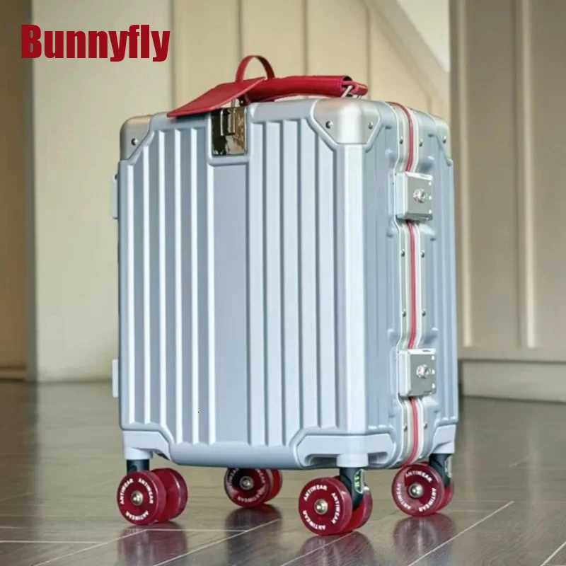 14inch Mini Carryon Suitcase Boarding Lightweight Rolling Luggage for Children Travel Trolley Case with Colorful Wheel TSA LockW251024
