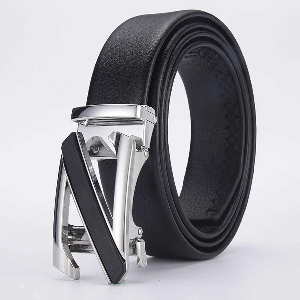 Fashion Retro Mens Letters Automatic Buckle Belt Simple Suit Casual Belt Suitable For Mens Various Formal Occasions W251024
