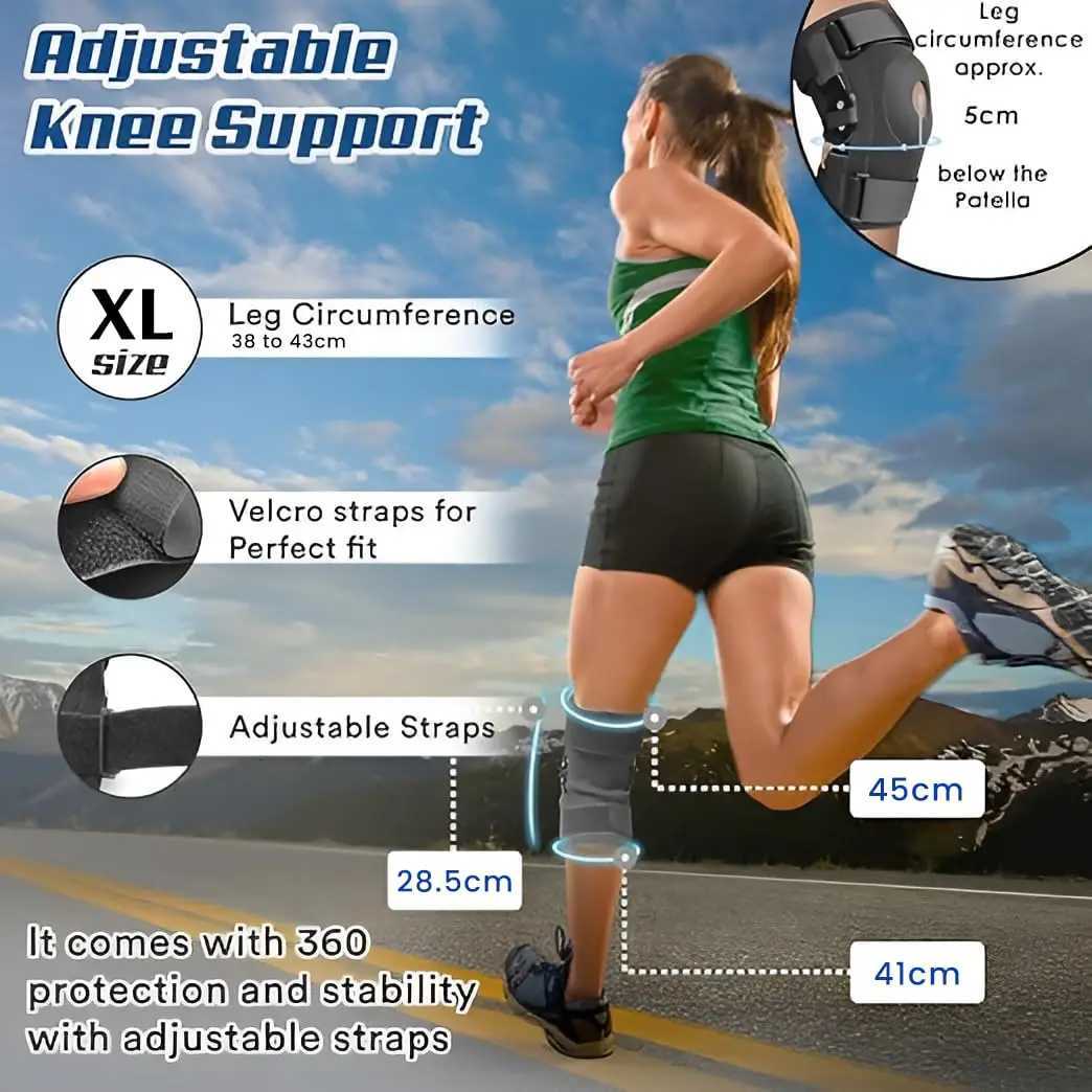 Patella Hinged Knee Braces Orthopedic For Knee Pain With Springs Compression Removable Steel Splint Support Knee SleeveW251024