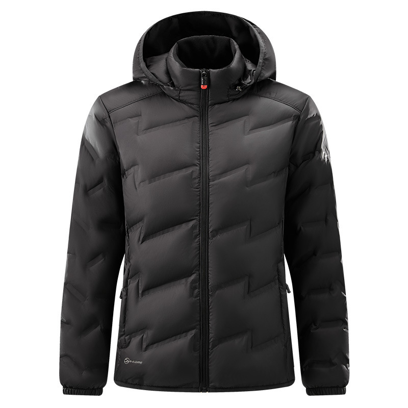 Down Jacket New Fall/Winter Couple's Thickened Hooded Warm Coat Graphene Heat-Retaining Outdoor Camping