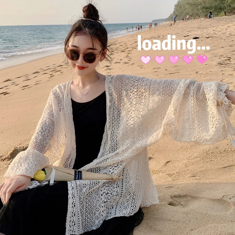 Cardigan Women Hollow Out Thin Summer Sweet Preppy Style Ulzzang Solid Allmatch Korean Femme Simple Chic Daily Mujer Tops 251013