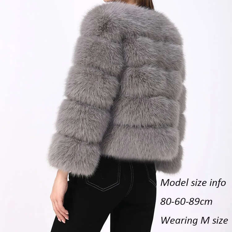 ZADORIN S-6Xl Mink Winter Black White Coat Elegant Fluffy Faux Jacket Top Short Fur Coats Woman Clothing fur coat