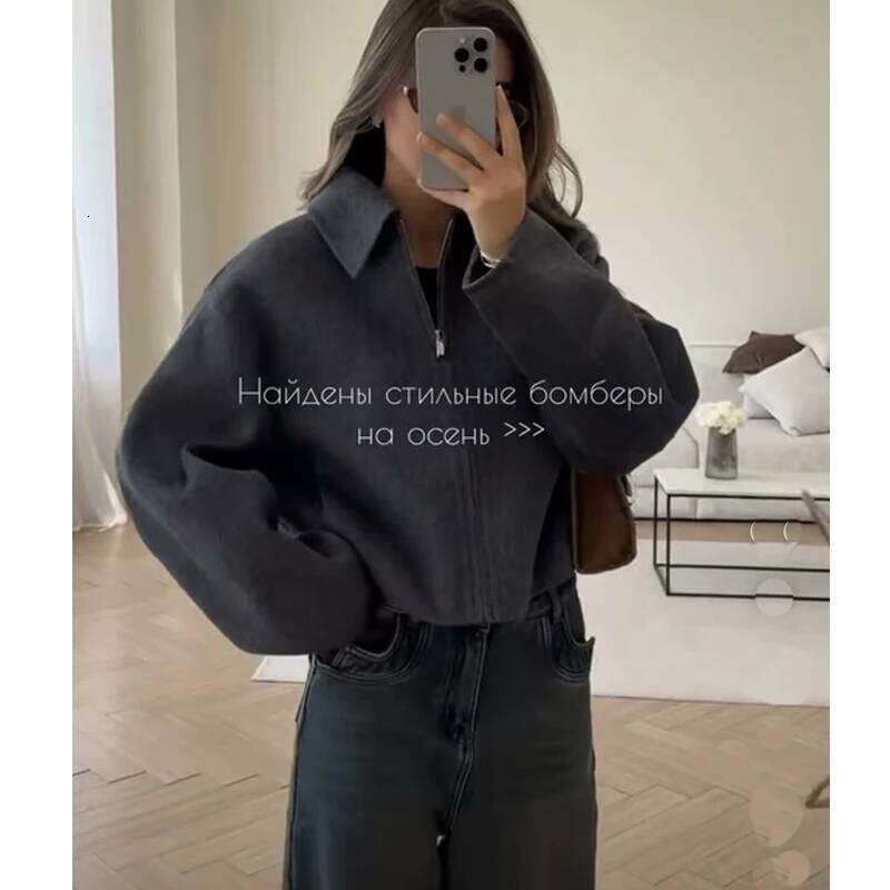 Autumn New Coats Chic Loose Lapel Warm Street Women S Jackets Simple Casual Joker Youth Outerwear