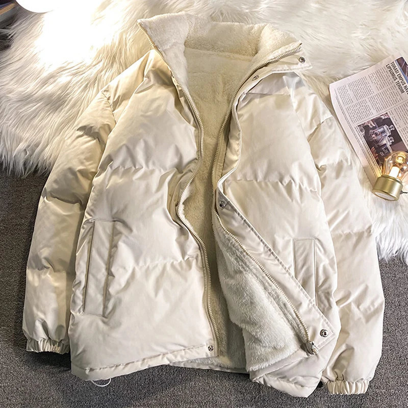 Youthful Trend Oversize Mens Winter Jacket Streetwear Puffer Jacket Men Solid Padded Coat Men Women Warm Fleece Parka Coat Male 251020