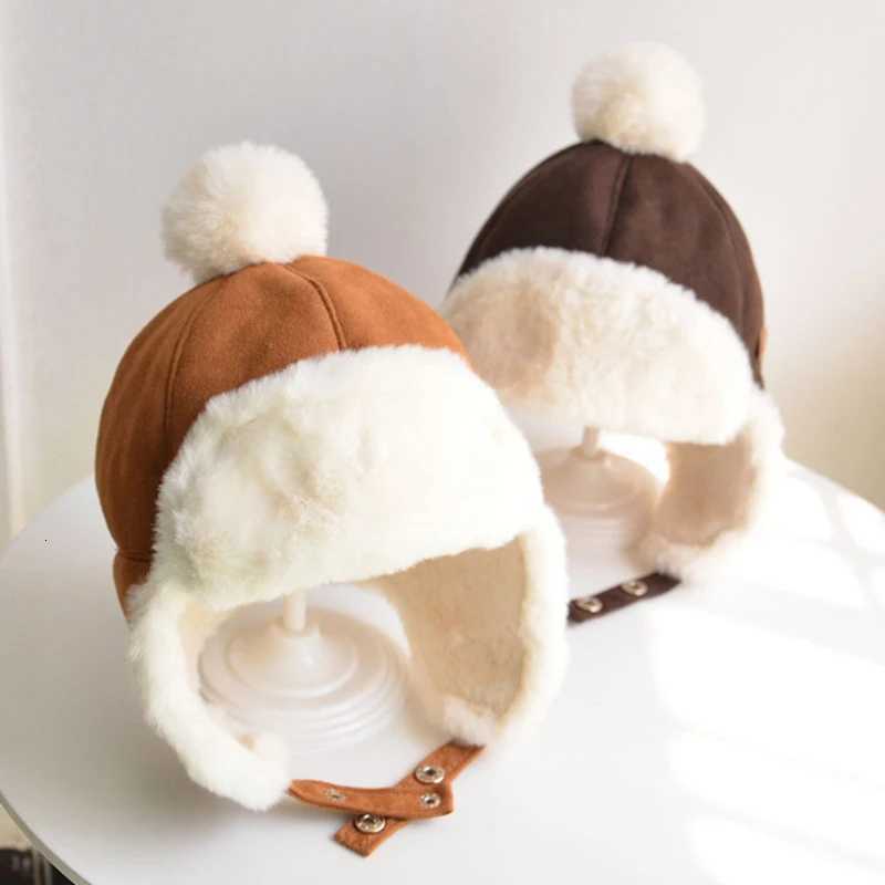 Winter Thickened Baby Lei Feng Hats New Cute Solid Warm Ear Protection Hat Boys Girls Snapback Caps Autumn Kid Fishing Hat 6M4YL251024