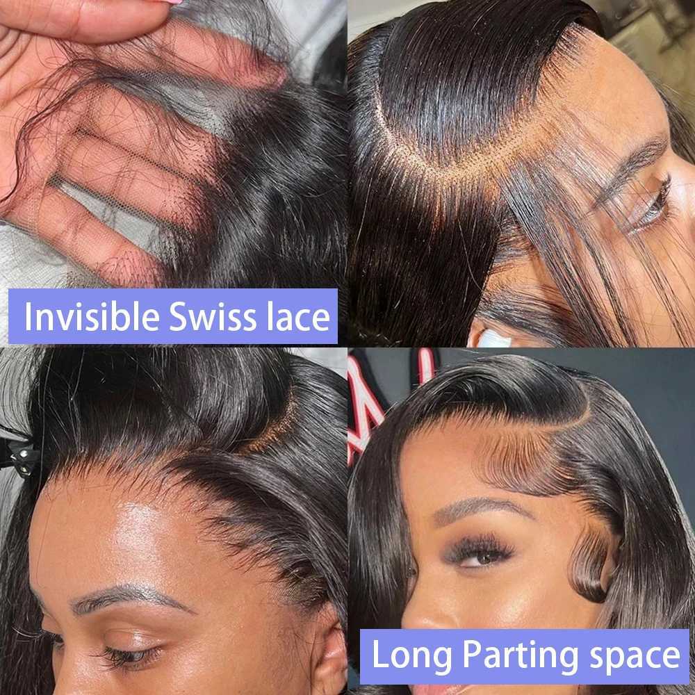 100 Human Hair Natural Black Straight Bob Wig 4x4 Closure 13x4 Lace Frontal Pre Plucked Brazilian Virgin Straight Short Bob Wig W251023