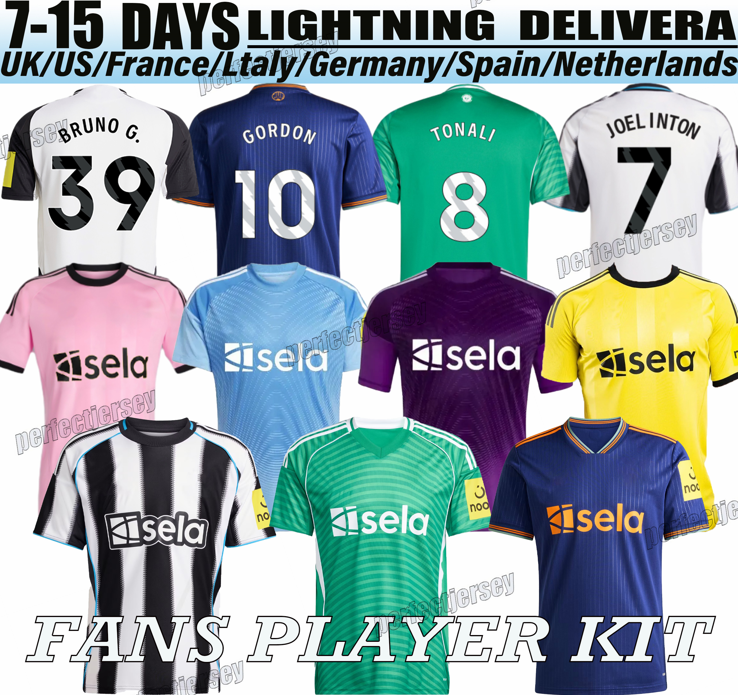 Newcastled United 25 26 Soccer Jerseys NUFC Bruno G Elanga Gordon Botman Joelinton Tonali Livramento Willock Krafth 2025 Football Shirt Mens Kids