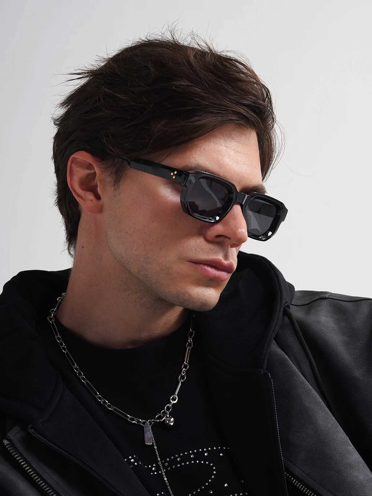 Ruiao Men Vintage Rectangle Frame Sunglasses Fashion Retro Sun Glasses Luxury Brand Design UV400 Shades Eyewear Women Sun GlasseT251024