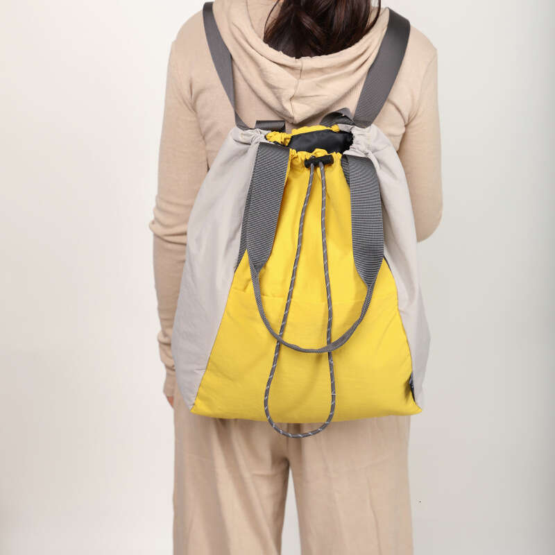 New Nylon Backpack For Women Color Block Yoga Sports Bag Large Capacity Tote Bag High Quality