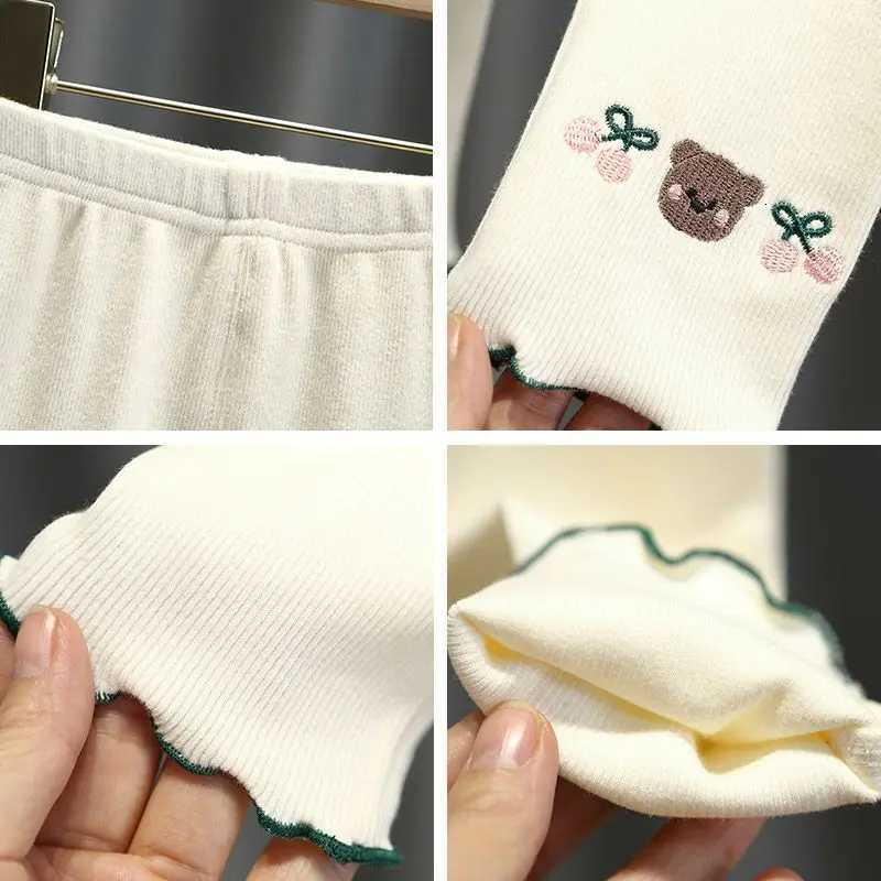 Girls Pencil Pants Spring Kids Leggings Children Printed Bears Skinny Pants Girl Cotton Trousers School Casual WearT251024