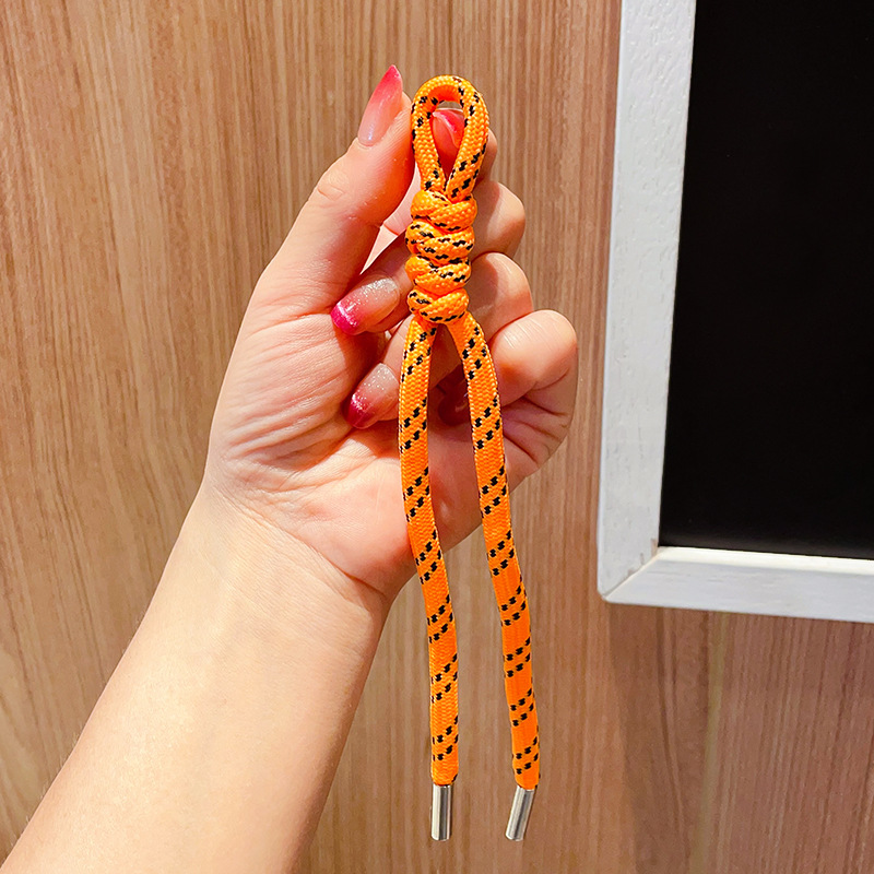 Wholesale Colorful Ins-Trend Handmade Woven Rope Keychain - Viral Bag Lanyard, DIY Creative Knotted Bracelet
