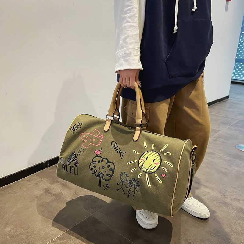 Short Trip Bag for Men and Women, Large Capacity 2024 New Model, Business Trip Sports Gym Bag, Commuter Crossbody Bag, Handheld Large Bag
